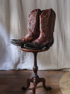 CODE WEST Black, Reddish Brown Two Tone Cowboy Boots 黑與紅棕雙色調西部靴