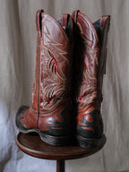 CODE WEST Black, Reddish Brown Two Tone Cowboy Boots 黑與紅棕雙色調西部靴