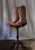 Shyanne Women's Snip Toe Turquoise Embroidered Cowboy Boots 女士方尖頭綠松色雕花做舊西部靴