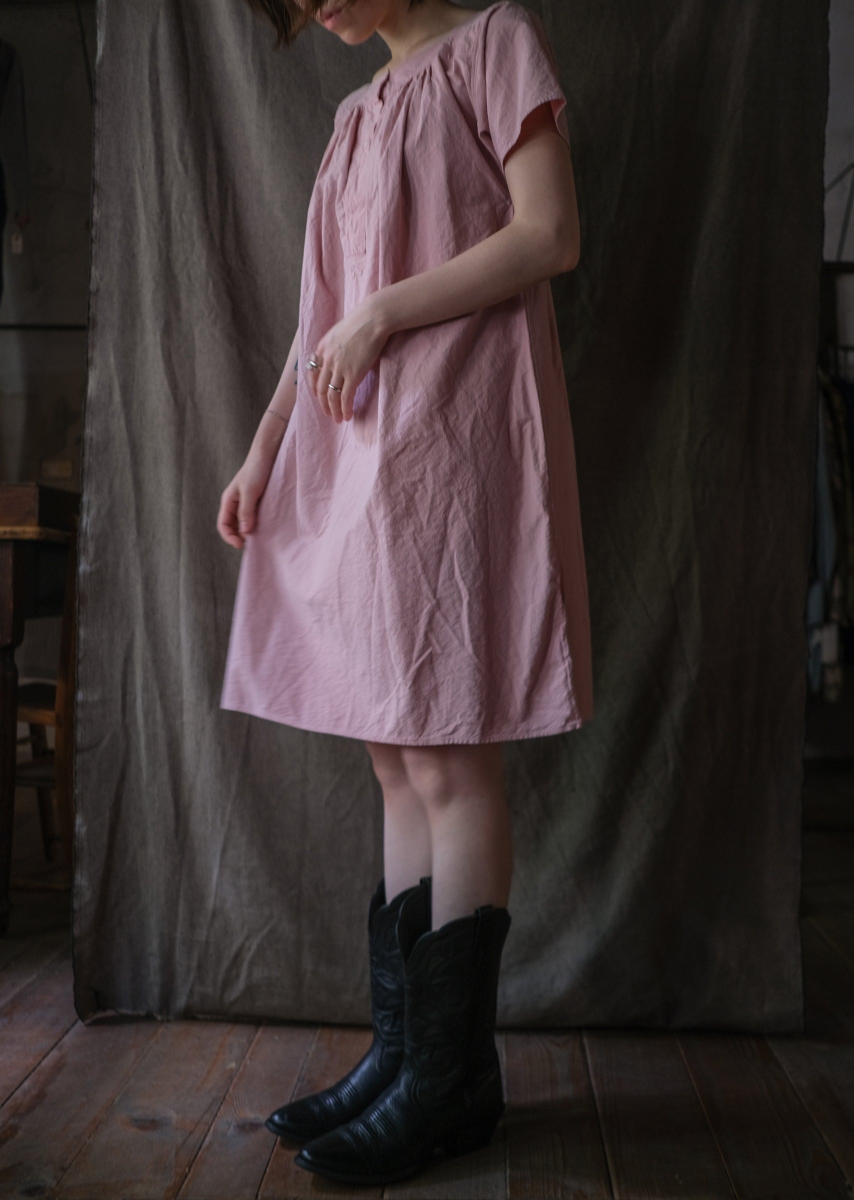 Europe Cotton Night Dress Over Dyed  後染歐洲睡衣洋裝