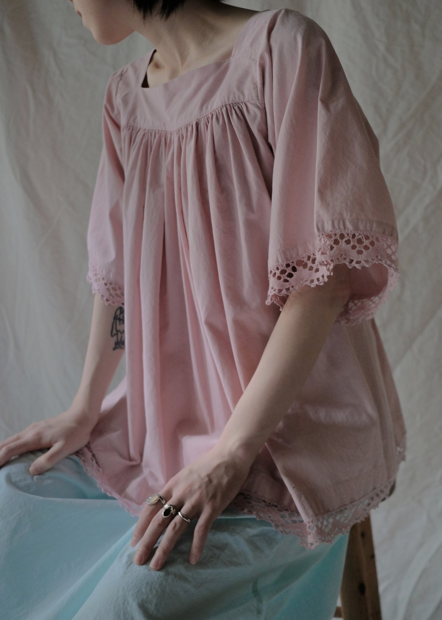 Europe Cotton Night Dress Over Dyed  後染歐洲睡衣洋裝