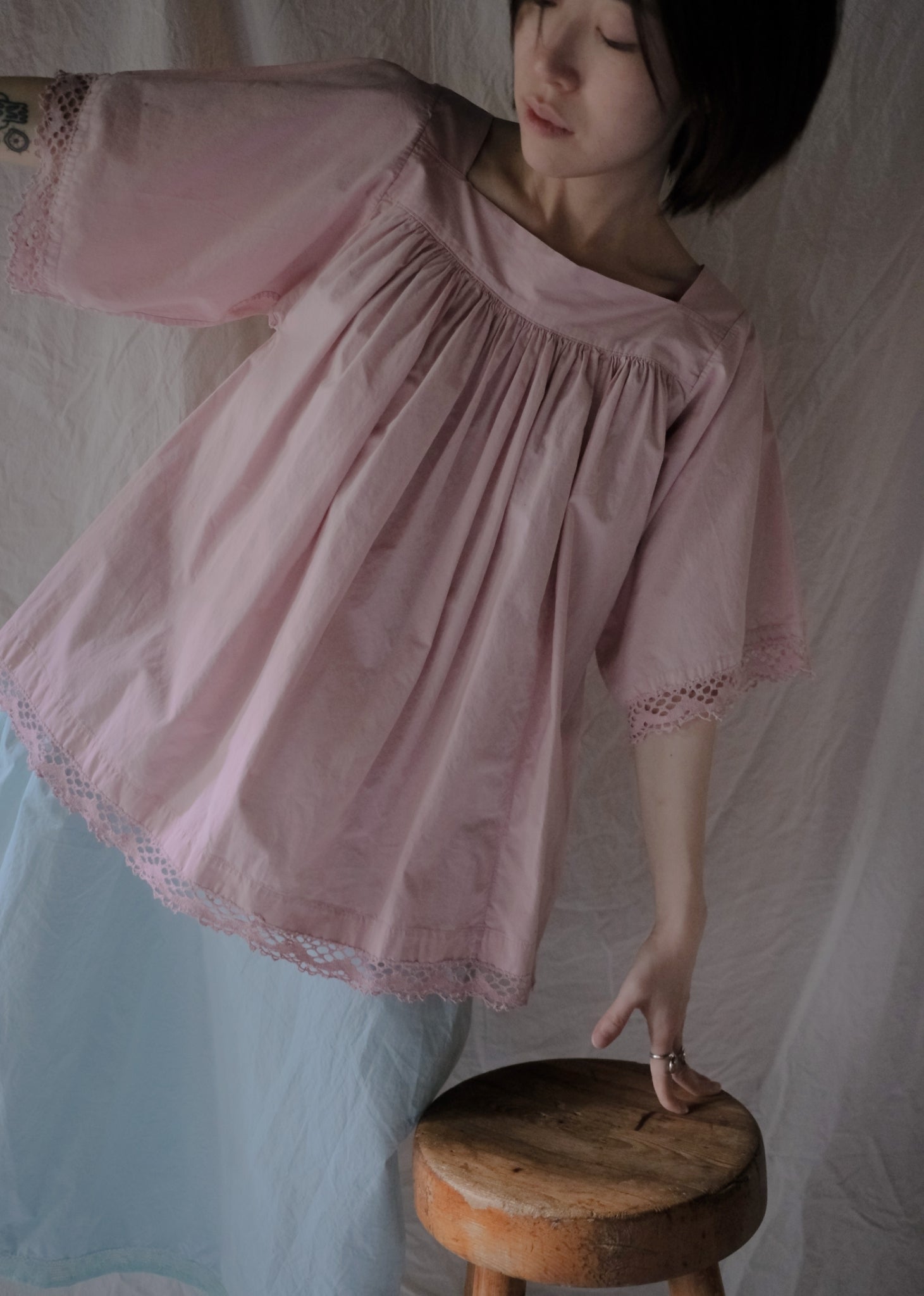 Europe Cotton Night Dress Over Dyed  後染歐洲睡衣洋裝