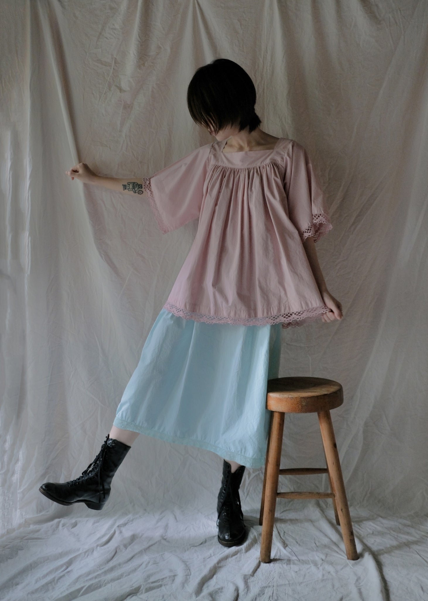 Europe Cotton Night Dress Over Dyed  後染歐洲睡衣洋裝