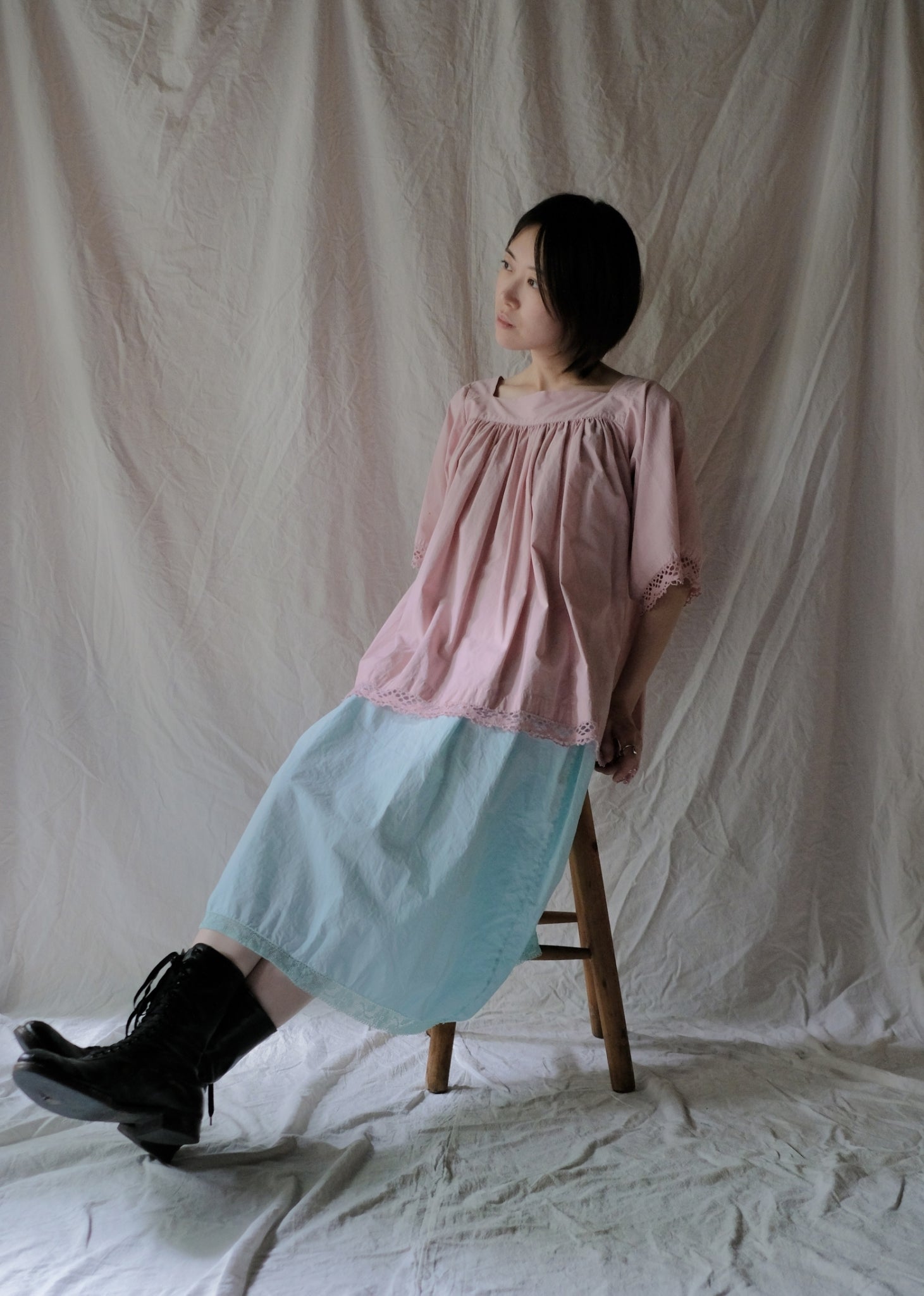 Europe Cotton Night Dress Over Dyed  後染歐洲睡衣洋裝