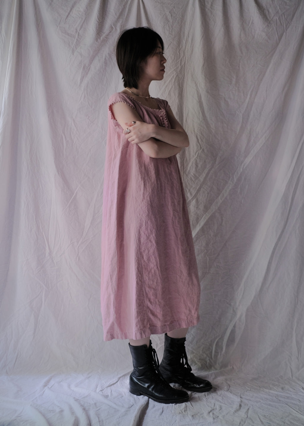 Europe Linen Night Dress Over Dyed  後染歐洲睡衣洋裝