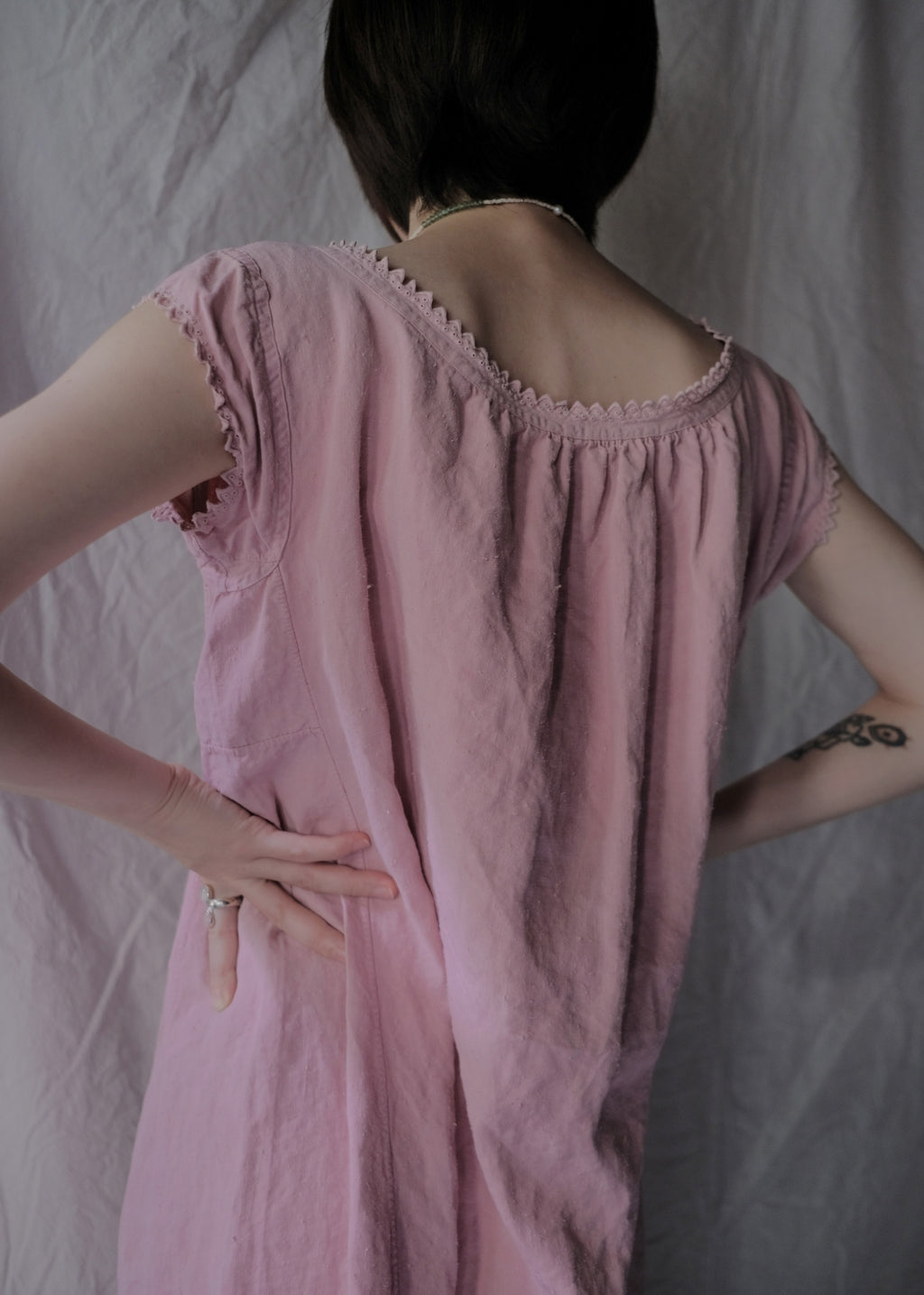 Europe Linen Night Dress Over Dyed  後染歐洲睡衣洋裝