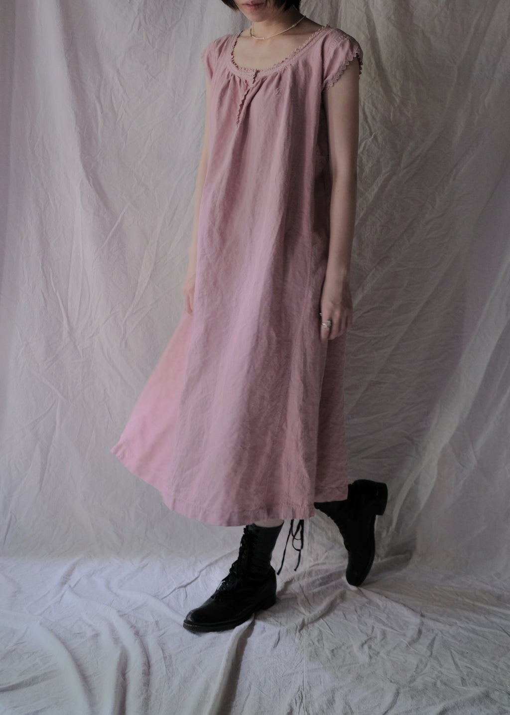 Europe Linen Night Dress Over Dyed  後染歐洲睡衣洋裝