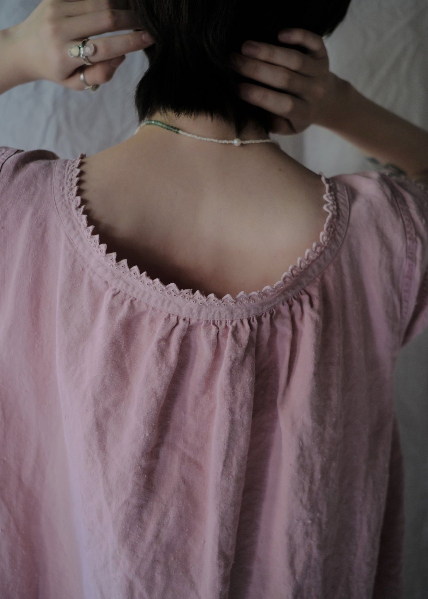 Europe Linen Night Dress Over Dyed  後染歐洲睡衣洋裝