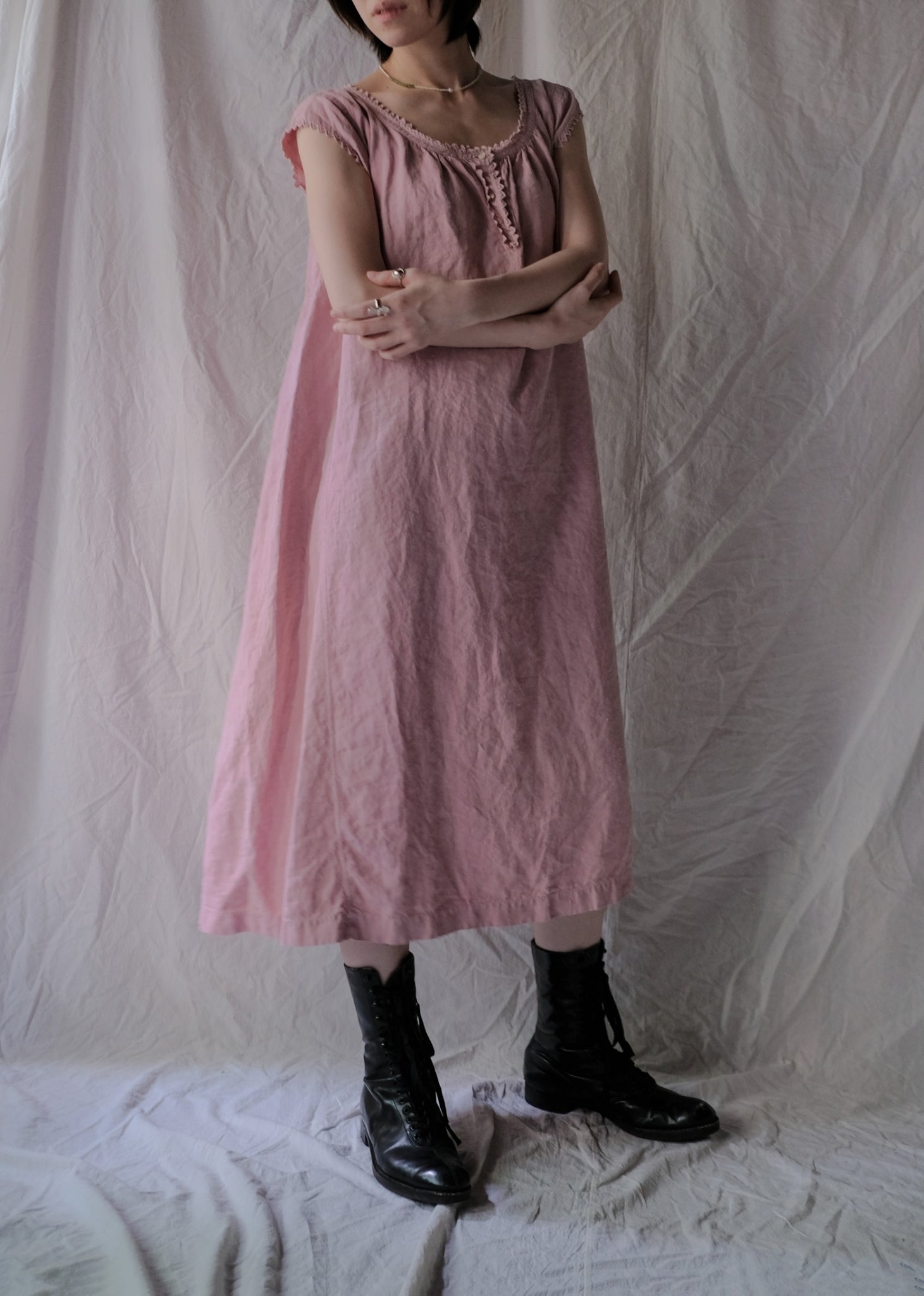 Europe Linen Night Dress Over Dyed  後染歐洲睡衣洋裝