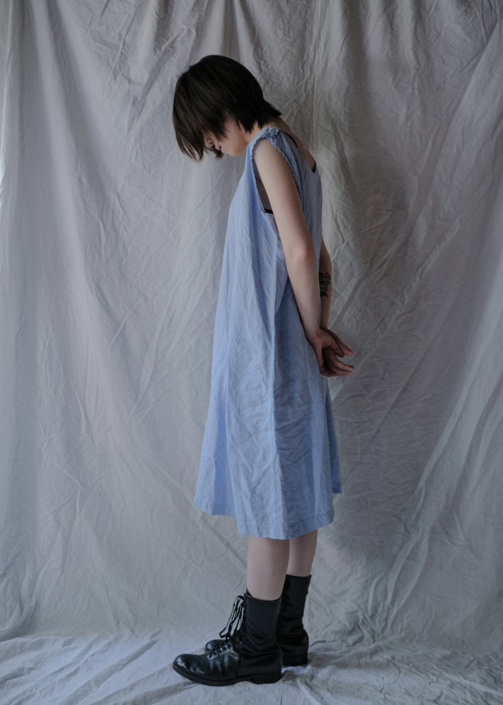 Europe Cotton Linen Night Dress Over Dyed  後染歐洲睡衣洋裝