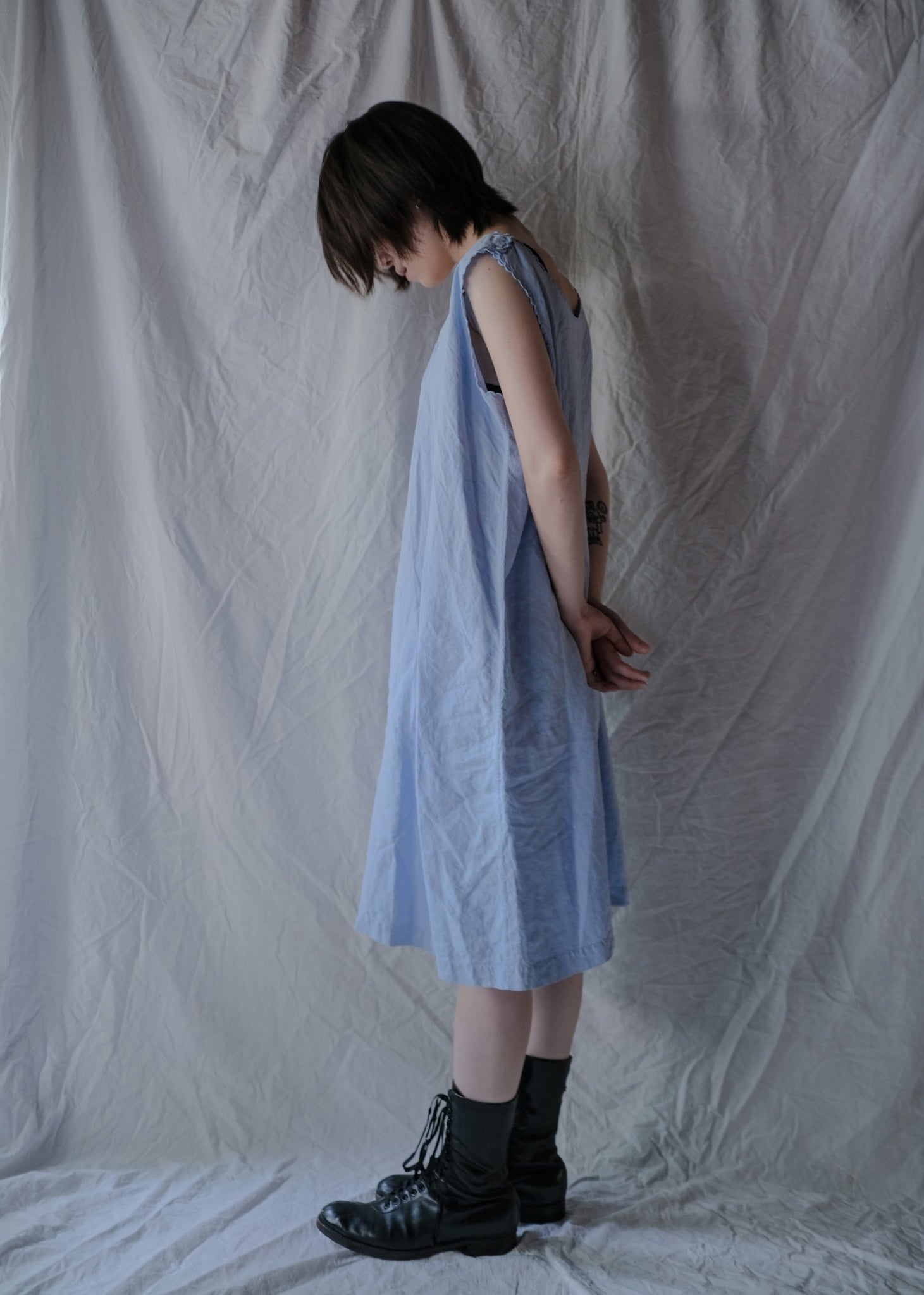 Europe Cotton Linen Night Dress Over Dyed  後染歐洲睡衣洋裝