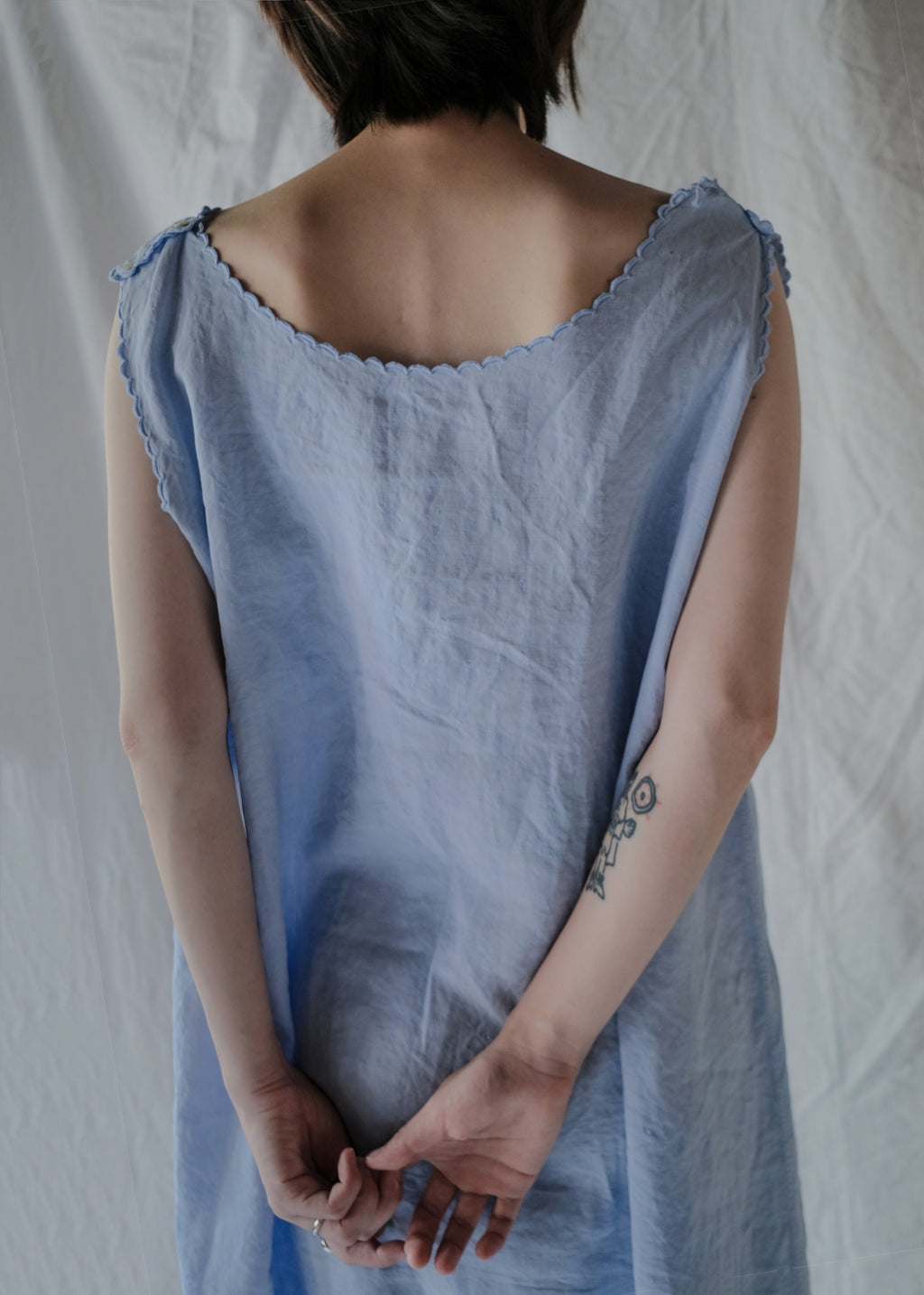 Europe Cotton Linen Night Dress Over Dyed  後染歐洲睡衣洋裝