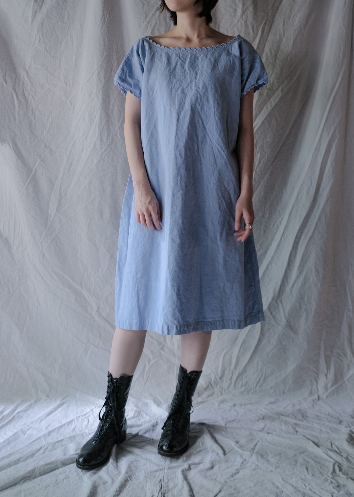 Europe Cotton Linen Night Dress Over Dyed  後染歐洲睡衣洋裝