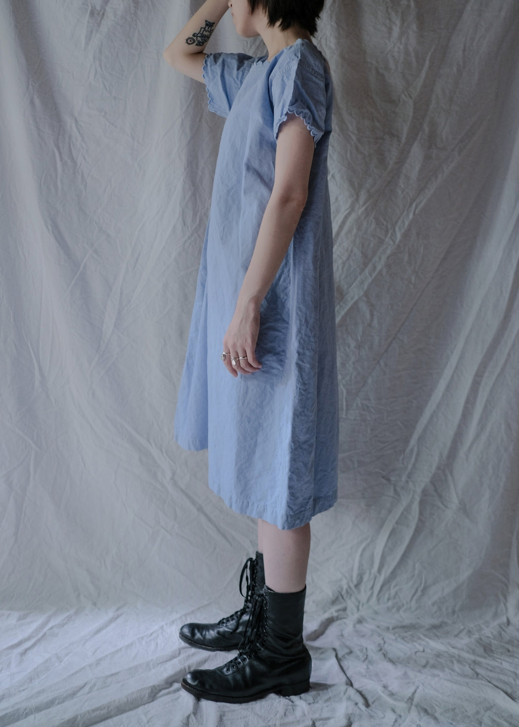 Europe Cotton Linen Night Dress Over Dyed  後染歐洲睡衣洋裝