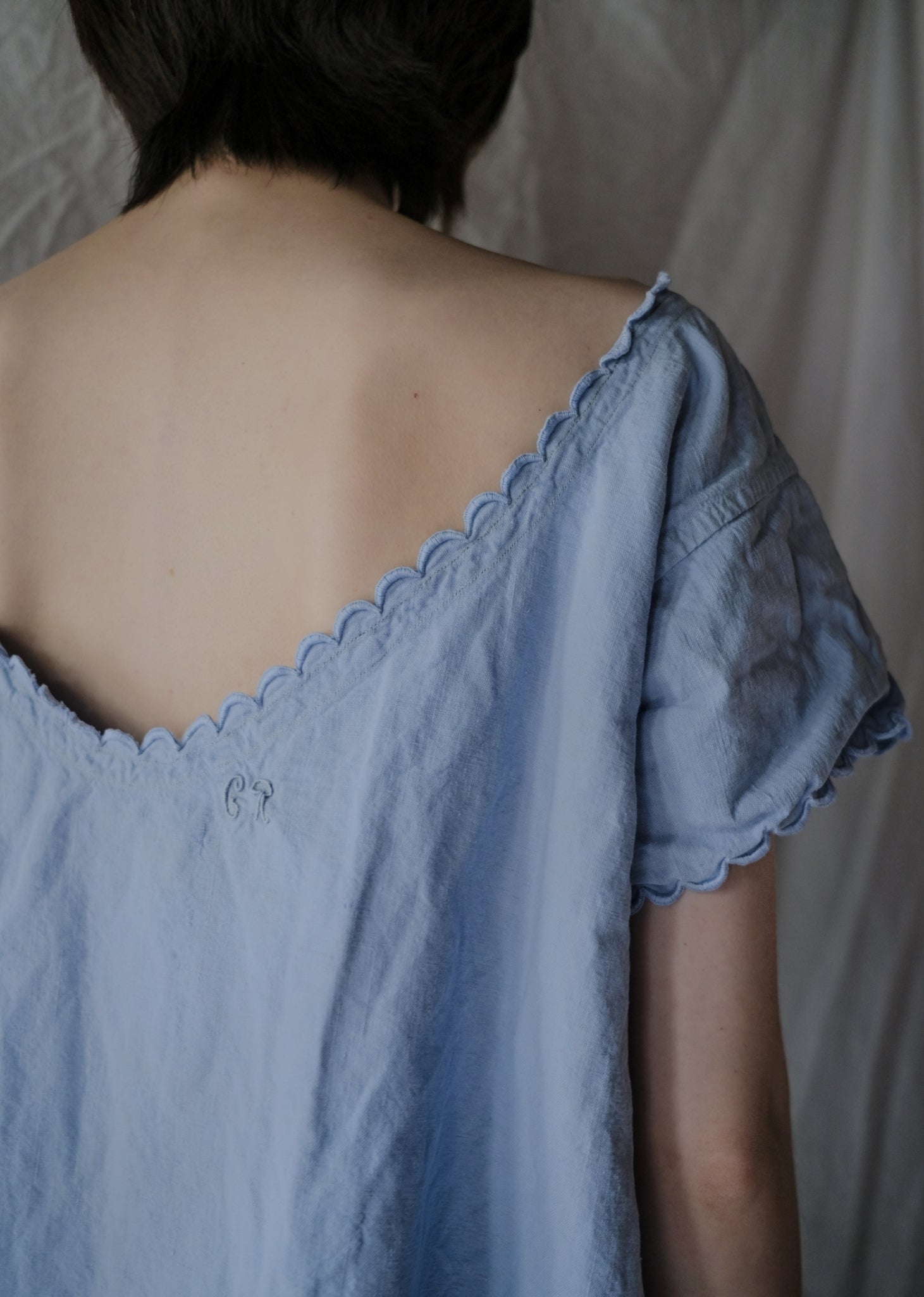 Europe Cotton Linen Night Dress Over Dyed  後染歐洲睡衣洋裝