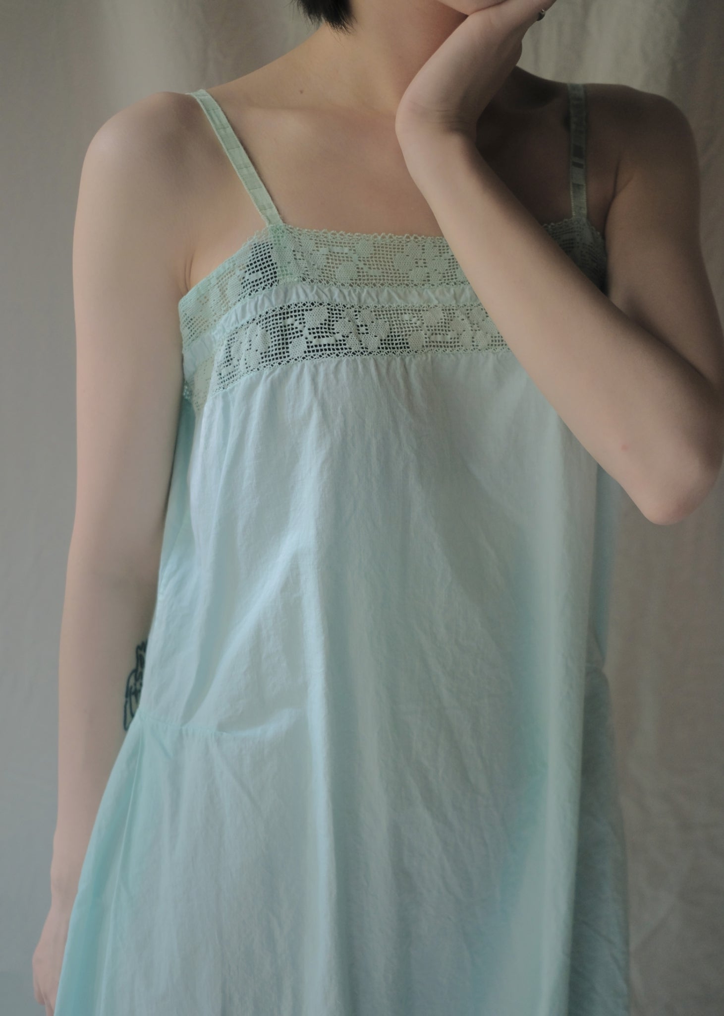 Europe Cotton Night Dress Over Dyed  後染歐洲睡衣洋裝