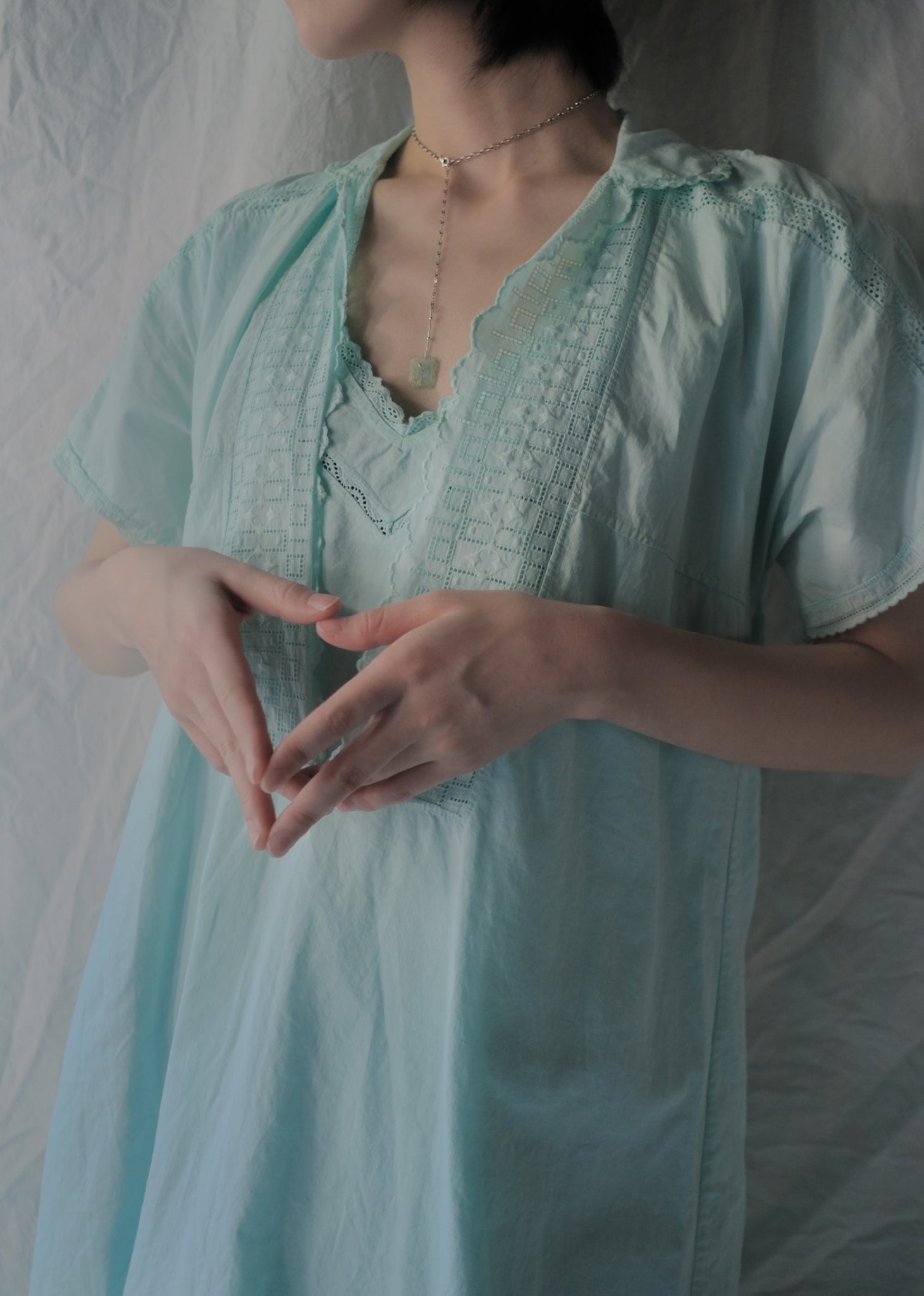 Europe Cotton Linen Night Dress Over Dyed  後染歐洲睡衣洋裝
