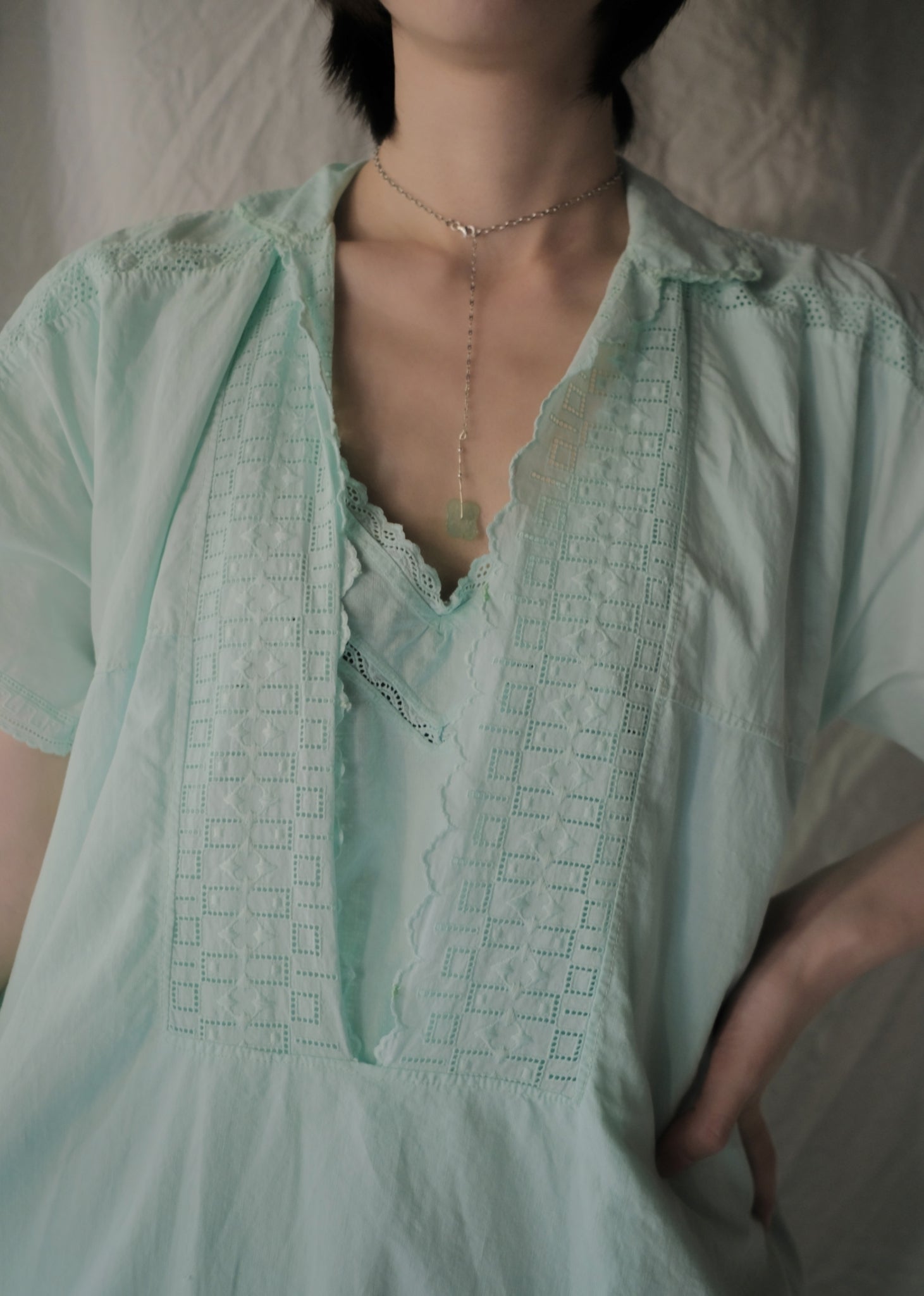 Europe Cotton Linen Night Dress Over Dyed  後染歐洲睡衣洋裝