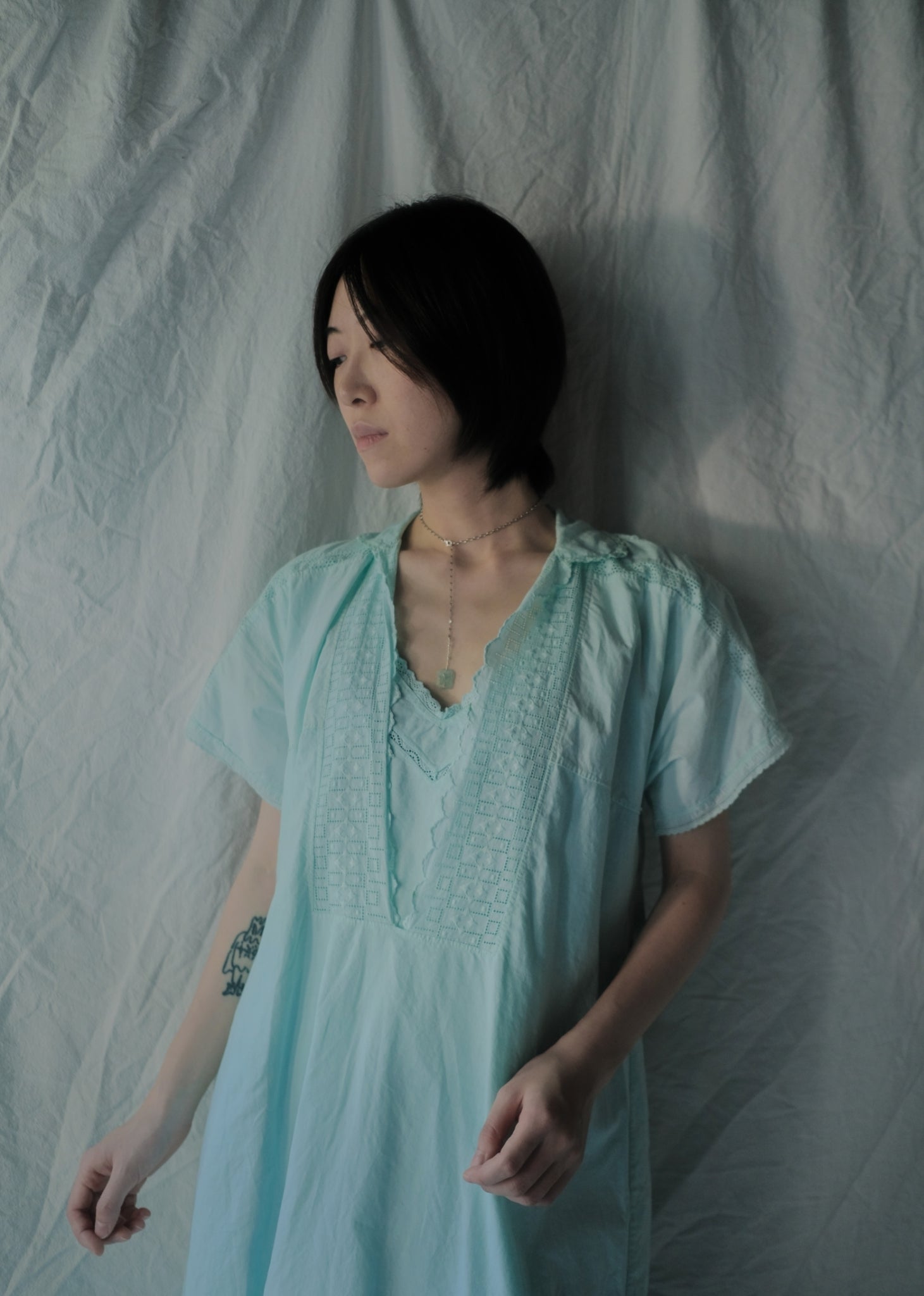 Europe Cotton Linen Night Dress Over Dyed  後染歐洲睡衣洋裝