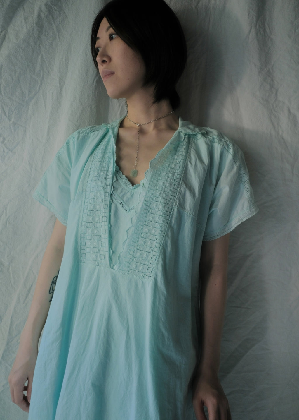 Europe Cotton Linen Night Dress Over Dyed  後染歐洲睡衣洋裝