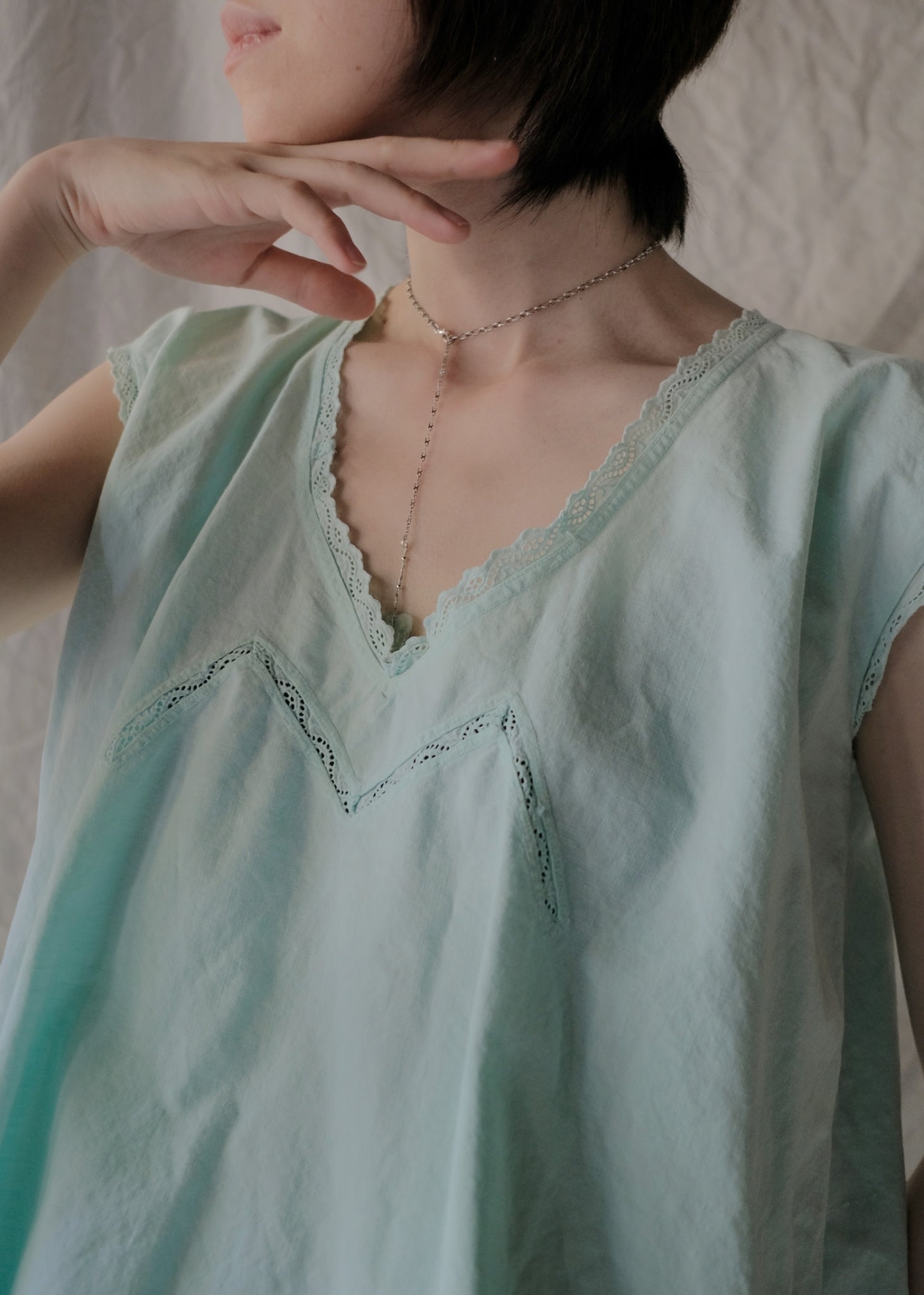 Europe Cotton Night Dress Over Dyed  後染歐洲睡衣洋裝