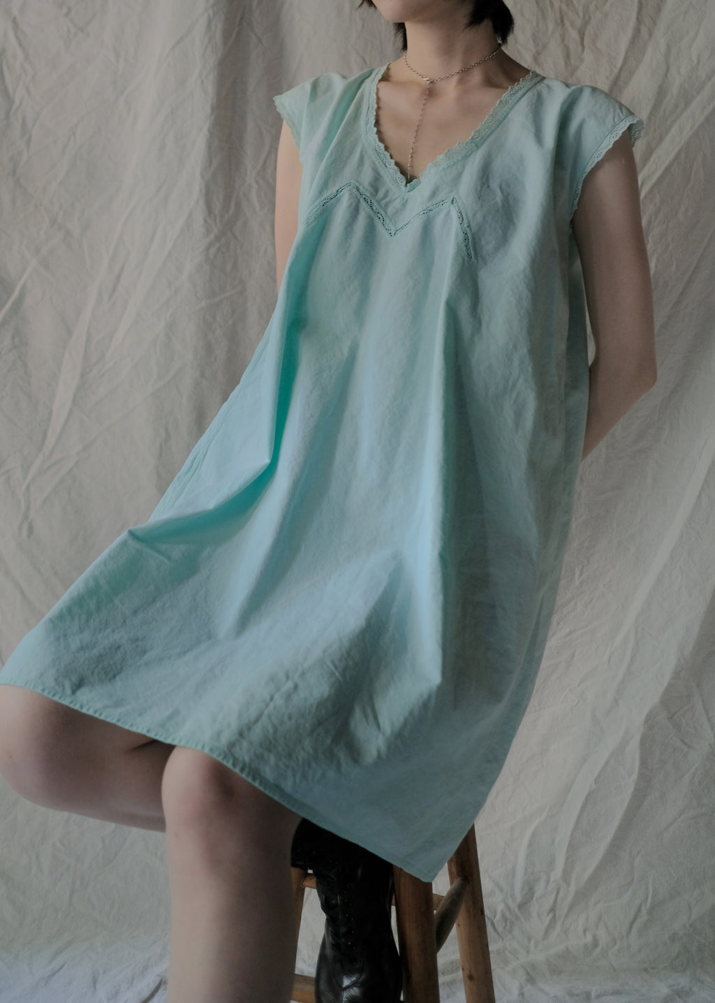 Europe Cotton Night Dress Over Dyed  後染歐洲睡衣洋裝