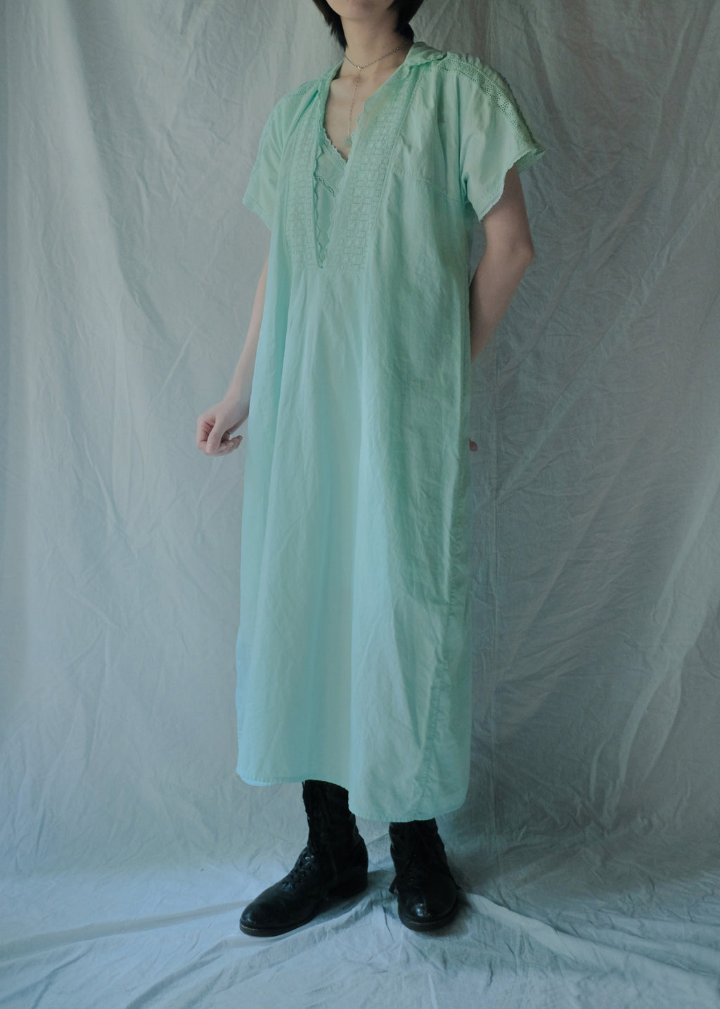 Europe Cotton Linen Night Dress Over Dyed  後染歐洲睡衣洋裝