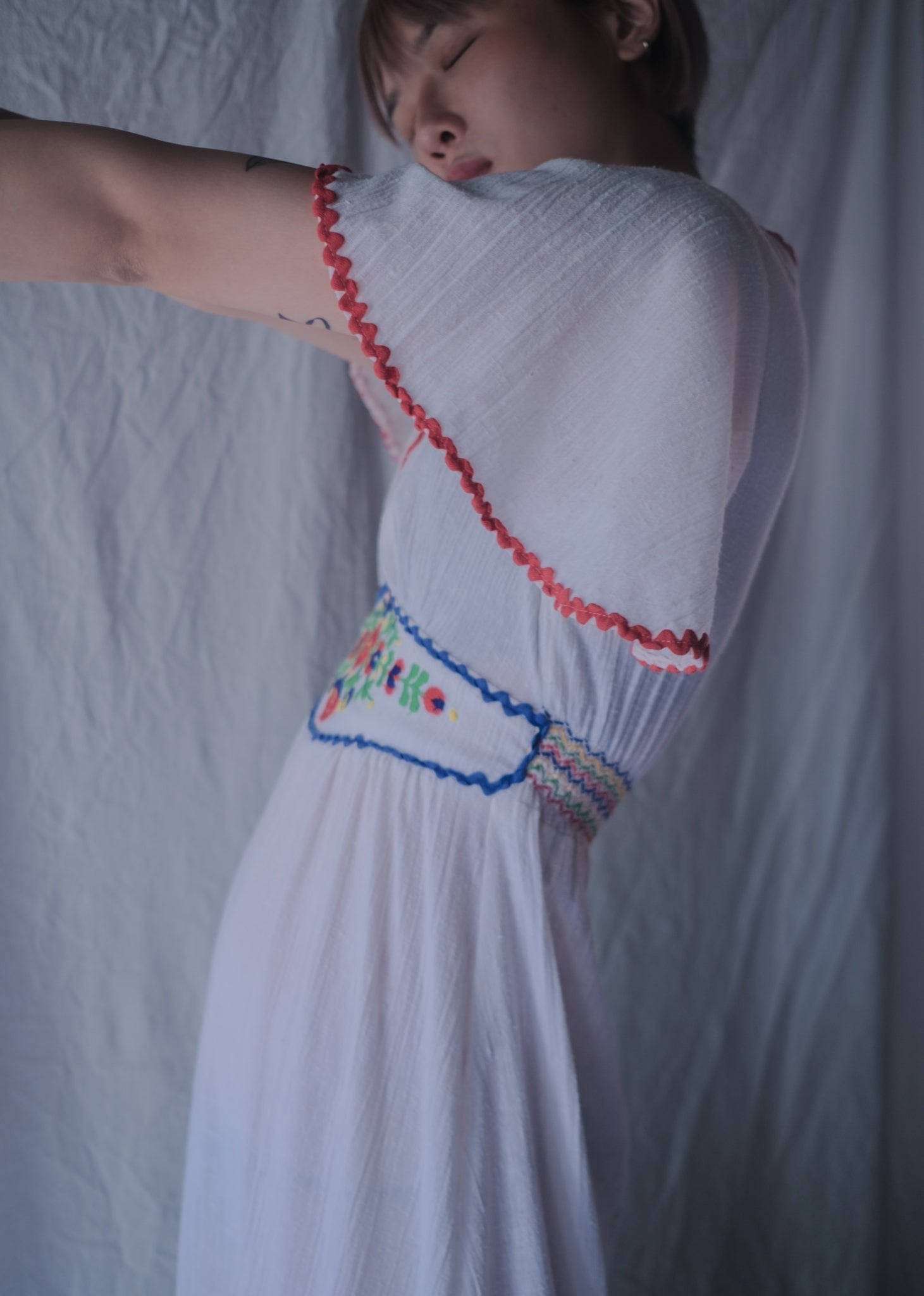 1970’s Cotton Gauze Angel Sleeve Maxi Dress / 棉紗天使袖長裙
