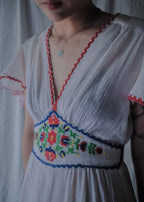1970’s Cotton Gauze Angel Sleeve Maxi Dress / 棉紗天使袖長裙