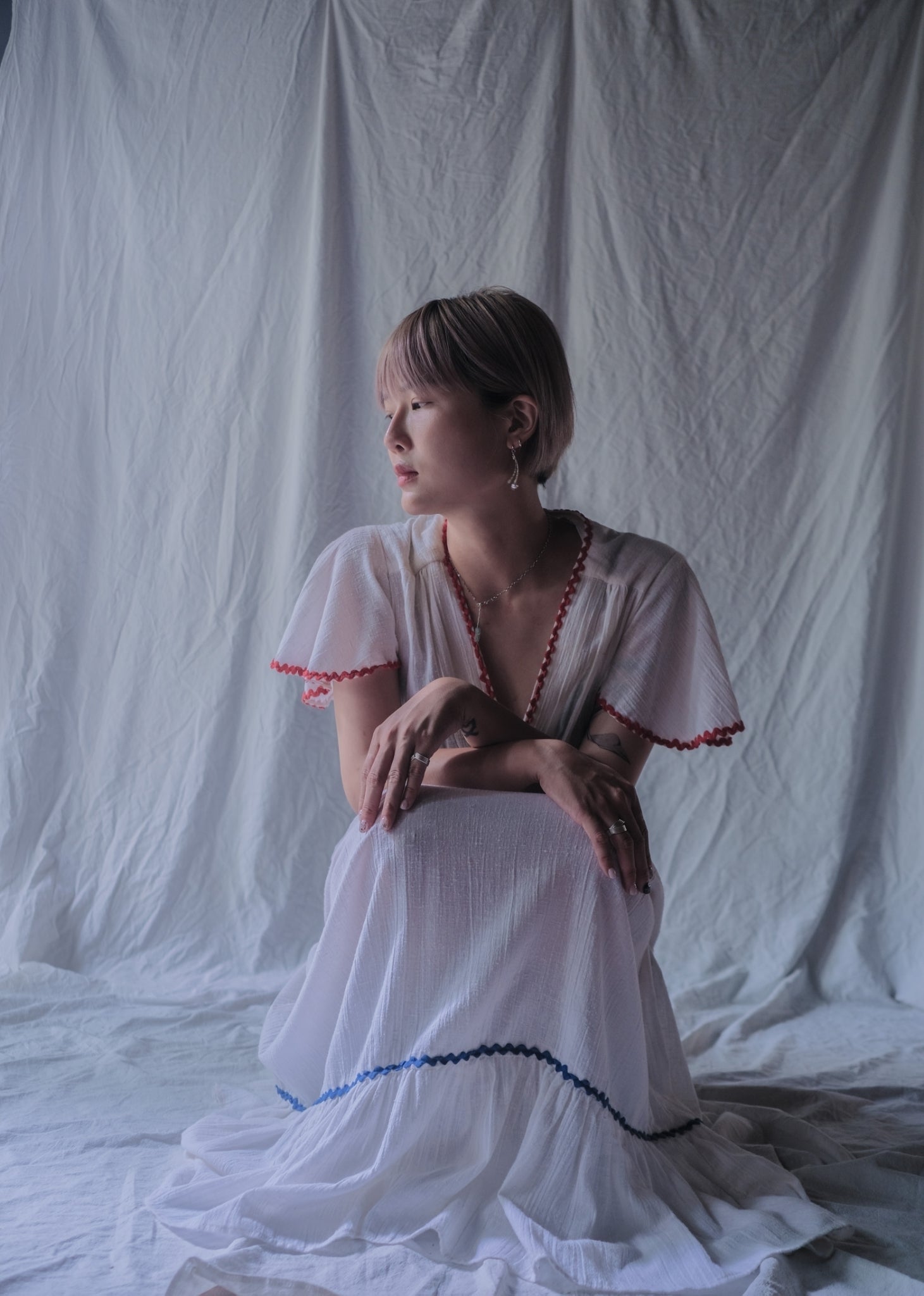1970’s Cotton Gauze Angel Sleeve Maxi Dress / 棉紗天使袖長裙