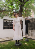 1970’s Gauze Maxi Dress 紗質長裙 / 薄紗蕾絲綁帶長裙