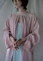 1930-1940's Vintage European / France Open-Back Drawstring Dress Shirt / Powder Pink European Open-Back Drawstring Dress Shirt