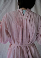 1930-1940's Vintage European / France Open-Back Drawstring Dress Shirt / Powder Pink European Open-Back Drawstring Dress Shirt
