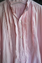 1930-1940's Vintage European / France Open-Back Drawstring Dress Shirt / Powder Pink European Open-Back Drawstring Dress Shirt