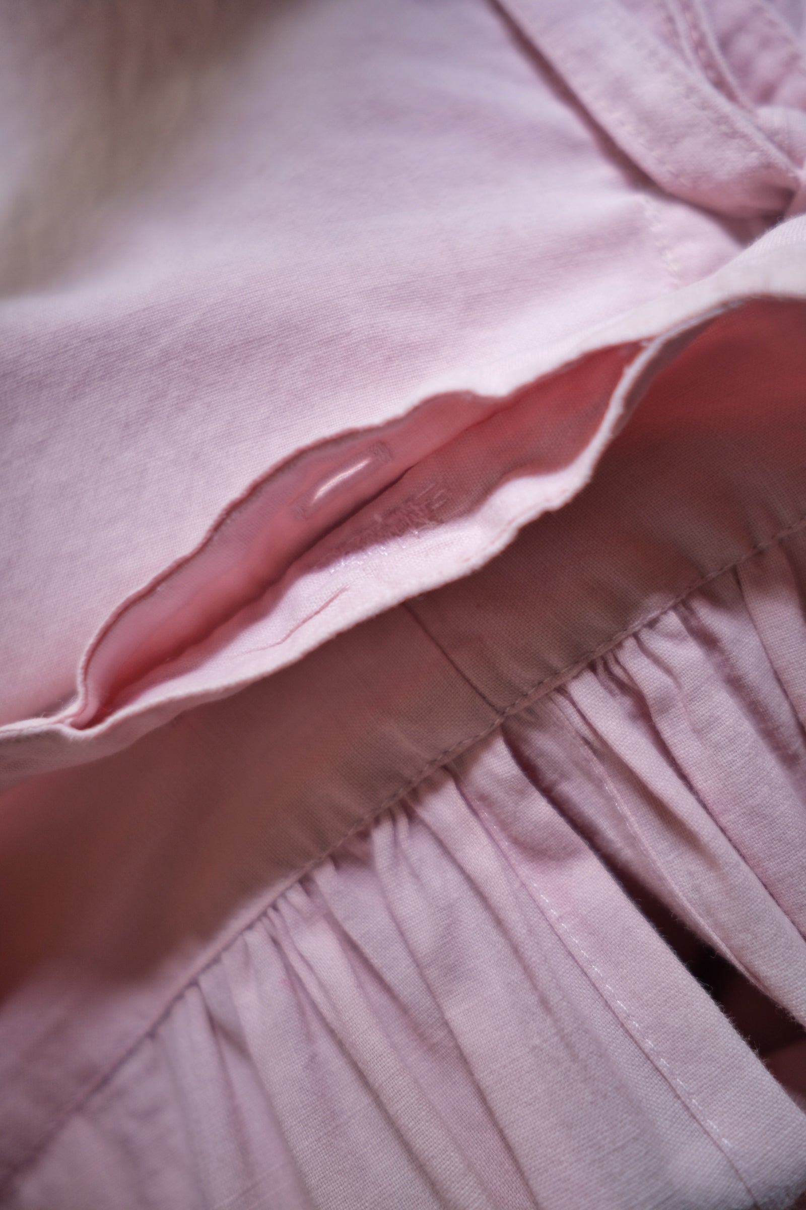 1930-1940’s Vintage European / France Open-Back Drawstring Dress Shirt / 霞色粉歐洲露背綁繩禮服襯衫