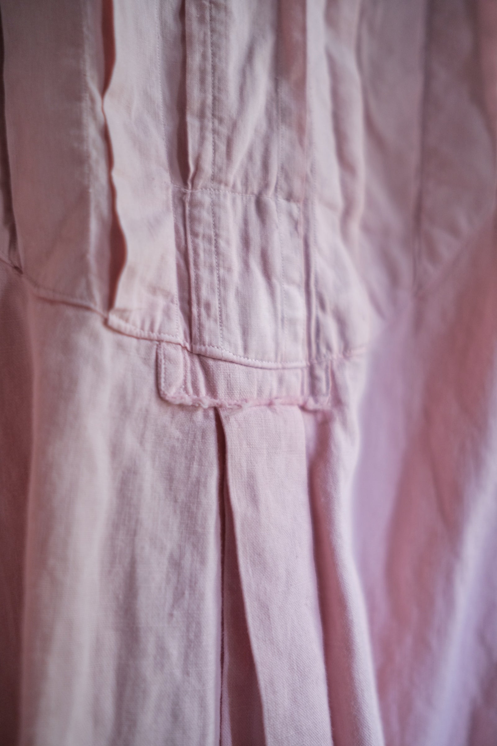 1930-1940’s Vintage European / France Open-Back Drawstring Dress Shirt / 霞色粉歐洲露背綁繩禮服襯衫