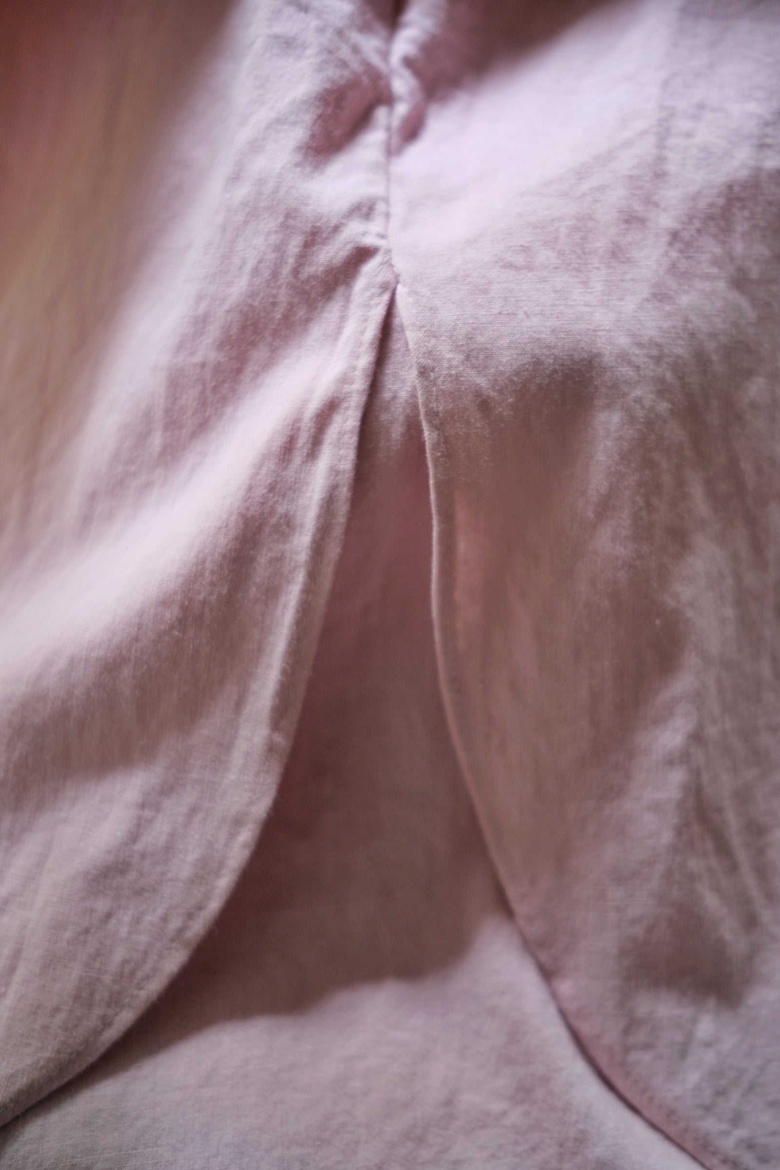1930-1940’s Vintage European / France Open-Back Drawstring Dress Shirt / 霞色粉歐洲露背綁繩禮服襯衫