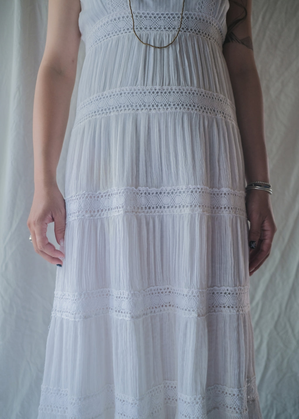 1970’s Crochet Lace Sun Dress / 鉤針蕾絲無袖洋裝