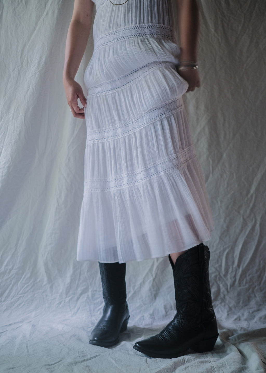 1970’s Crochet Lace Sun Dress / 鉤針蕾絲無袖洋裝