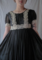 1960's Beverly Paige Lace Gauze Maxi Dress / Beverly Paige Lace Gauze Maxi Dress