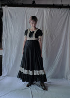 1960's Beverly Paige Lace Gauze Maxi Dress / Beverly Paige Lace Gauze Maxi Dress