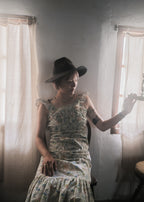 1970’s Ruffled Maxi Sun Dress / 荷葉邊蕾絲無袖洋裝