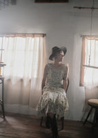 1970’s Ruffled Maxi Sun Dress / 荷葉邊蕾絲無袖洋裝