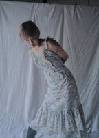 1970’s Ruffled Maxi Sun Dress / 荷葉邊蕾絲無袖洋裝