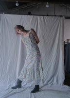 1970’s Ruffled Maxi Sun Dress / 荷葉邊蕾絲無袖洋裝