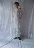 1970’s Ruffled Maxi Sun Dress / 荷葉邊蕾絲無袖洋裝