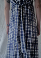 1970’s "OOPS" Seersucker Maxi Dress / “OOPS”泡泡紗格紋長裙
