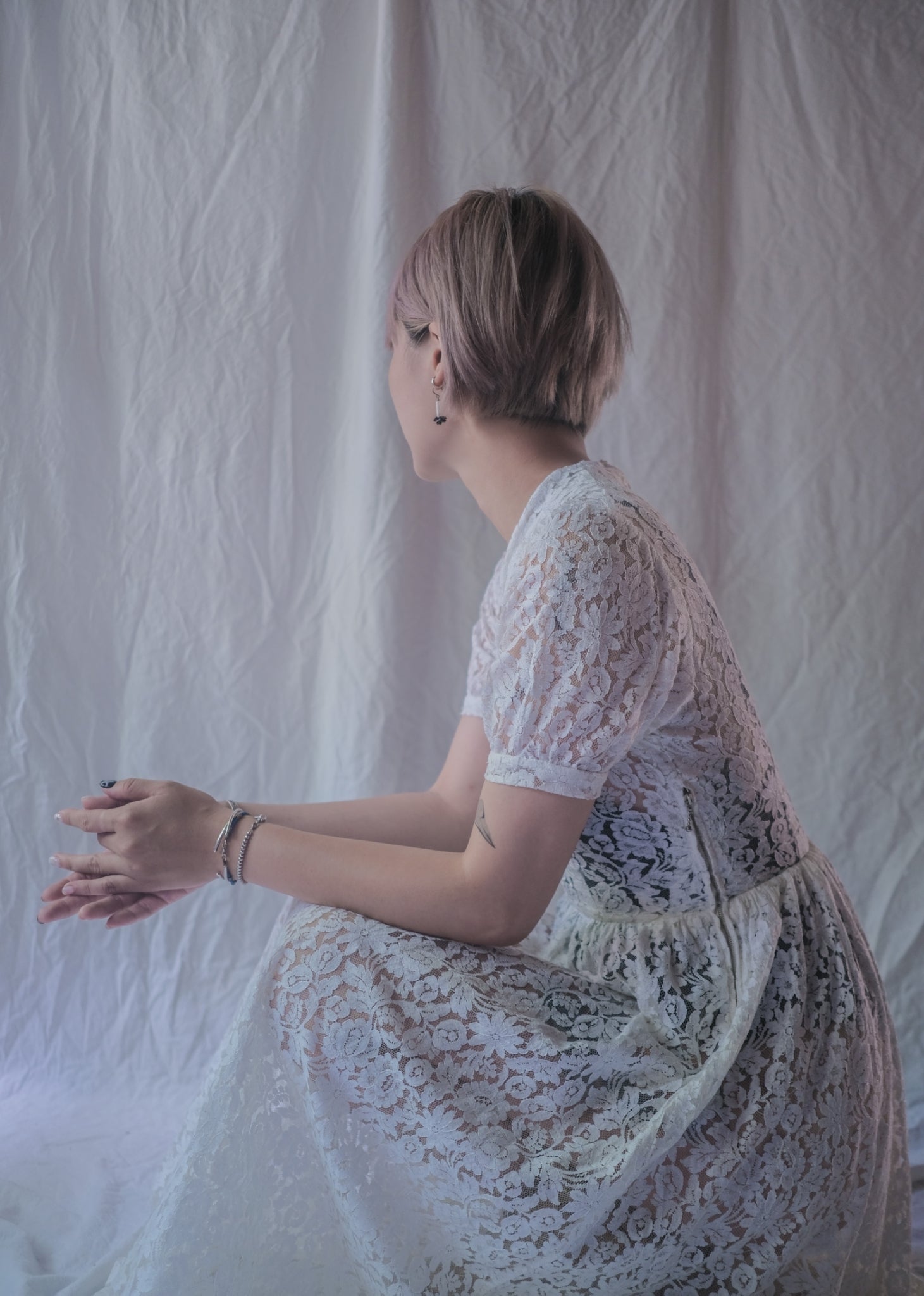 Vintage Lace Maxi Dress / 透膚蕾絲長裙