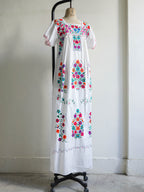 Mexican Pueblo Embroidered Folk Maxi Dress