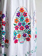 Mexican Pueblo Embroidered Folk Maxi Dress